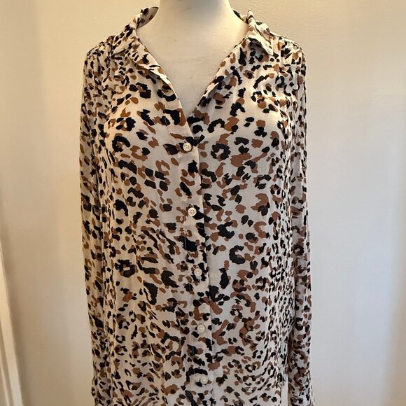 Anthropologie Cloth & Stone Luisa Leopard button down womens - Picture 11 of 12